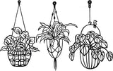 Black Metal Flower Baskets Wall Art