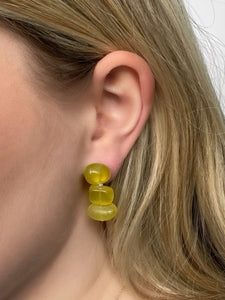 Three Lemon Jade Earring