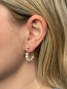 Sterling Silver Pearl Loop Earring