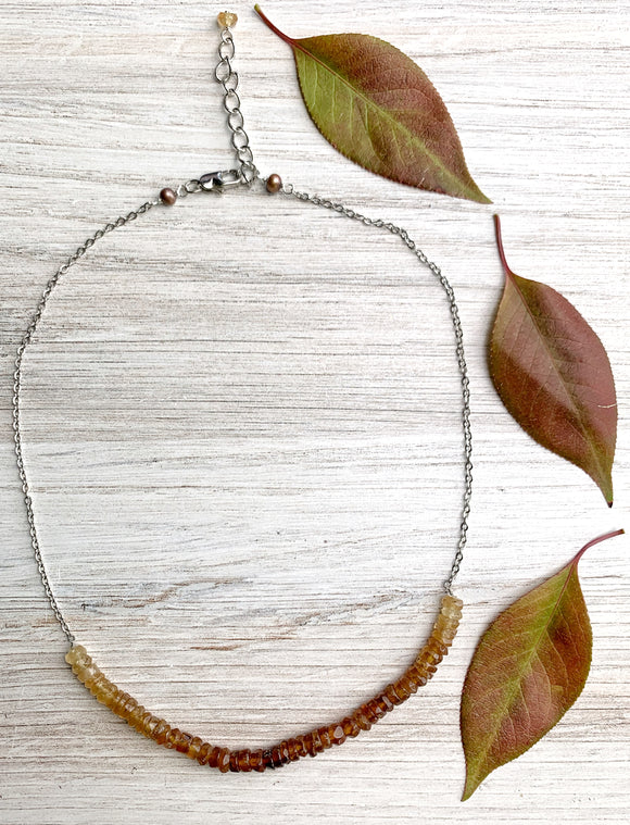 Ombre Amber Garnet Necklace