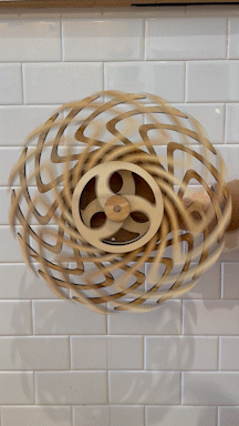 Handmade Wooden Kinetic Sculpture Whirling Windmill
