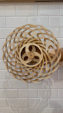 Handmade Wooden Kinetic Sculpture Whirling Windmill