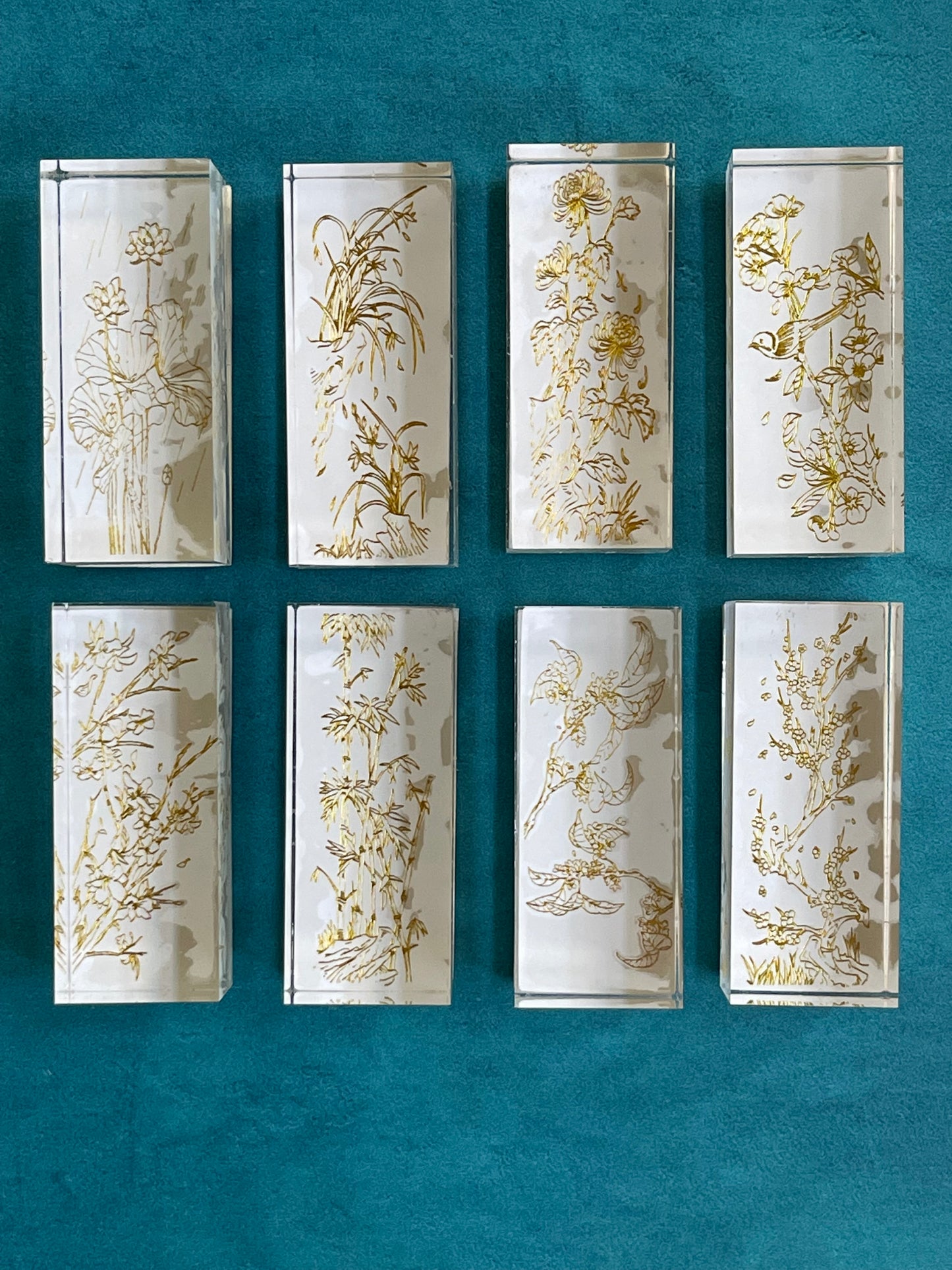 Spring Lucite Rubber Stamp