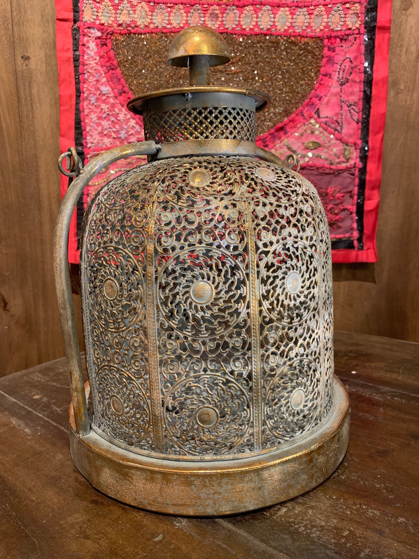 Rustic Gold Metal Lantern
