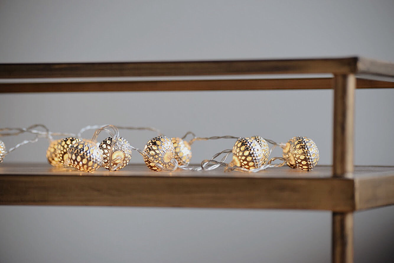 Silver Globe Lantern String Lights