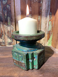 Carved Wood Candle Stand