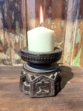 Carved Wood Candle Stand