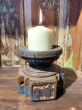 Carved Wood Candle Stand