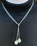 Cream Crystal & Natural Baroque Pearl Lariat