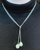 Clear Crystal & White Baroque Pearl Lariat