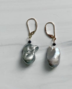 Gray Pearl  Drop Earrings