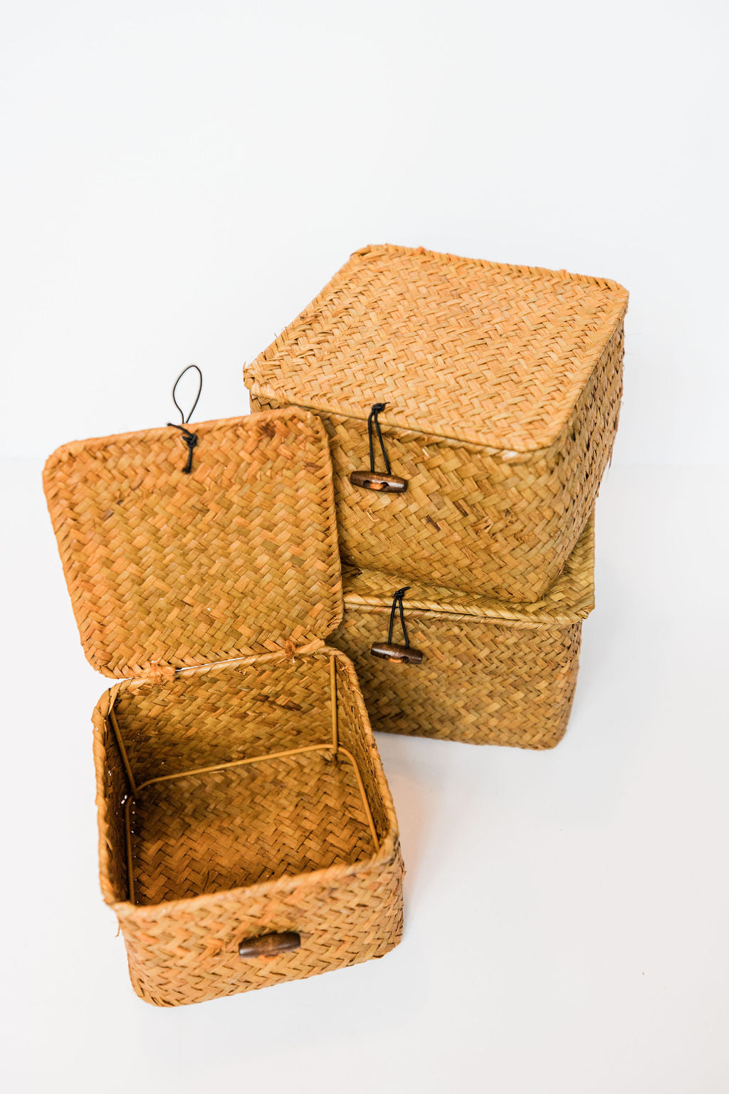 Trio wicker boxes