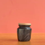 Black Pottery Jar with Lid Small