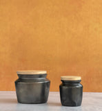 Black Pottery w/Lid Grande