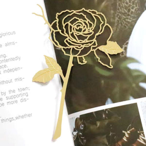 Gold Rose Metal Bookmark