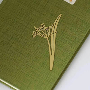 Gold Metal Lily Bookmark