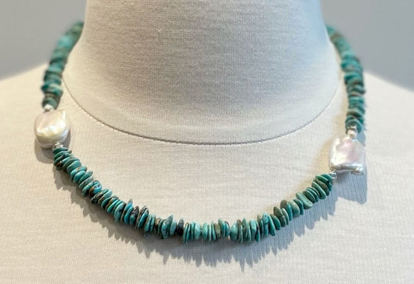 Turquoise & Pearl Necklace