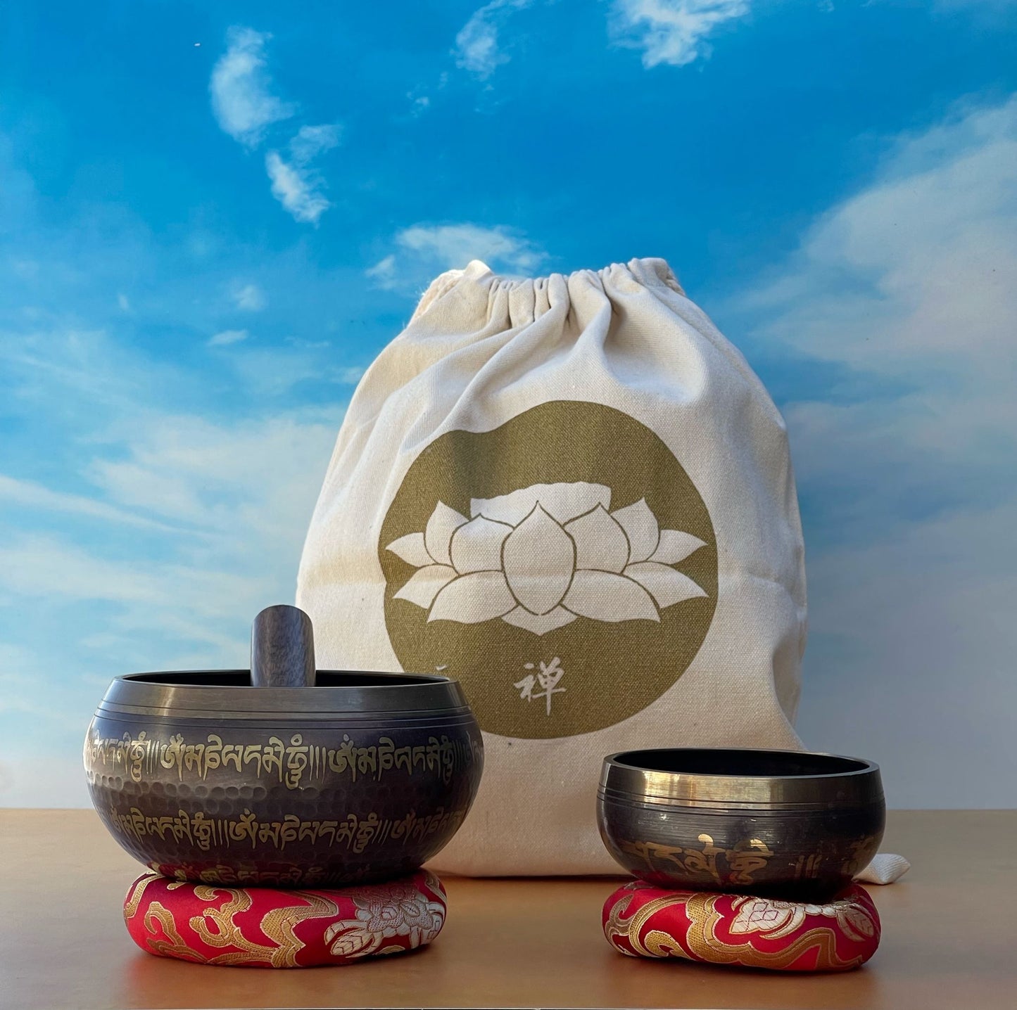 Tibetan Singing Bowl with Design Inside