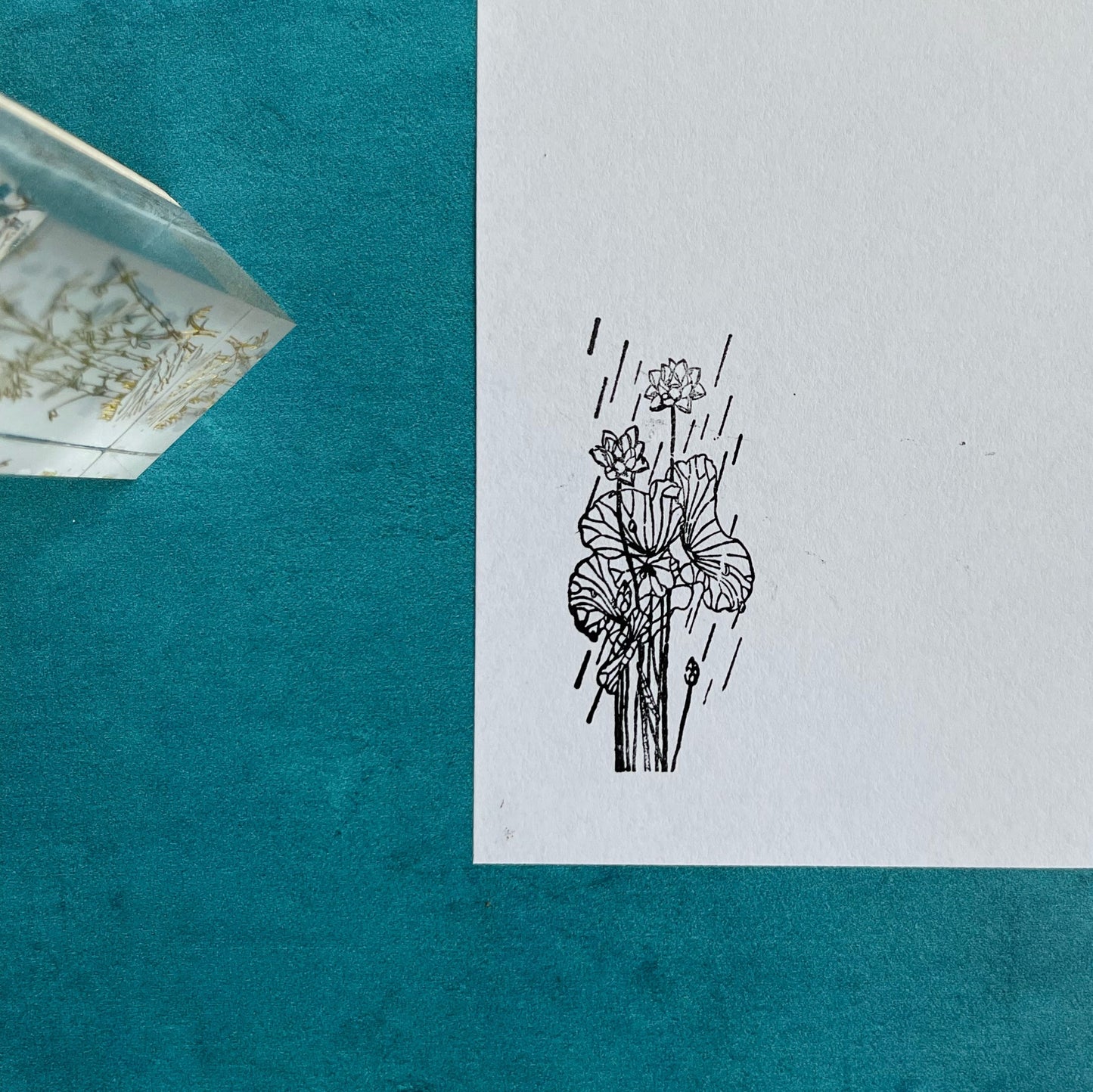 Summer Lucite Rubber Stamp