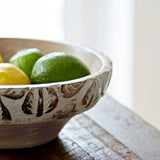 Handmade Antique White Wooden Fruit Bowl