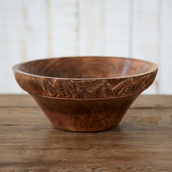 Handmade Carved Wood Bowl