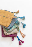 Kantha Zipper Pouch-Gold With Fish