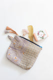 Kantha Zipper Pouch-Purple/Orange