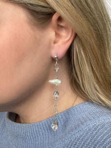 Long Crystal & Pearl Earring