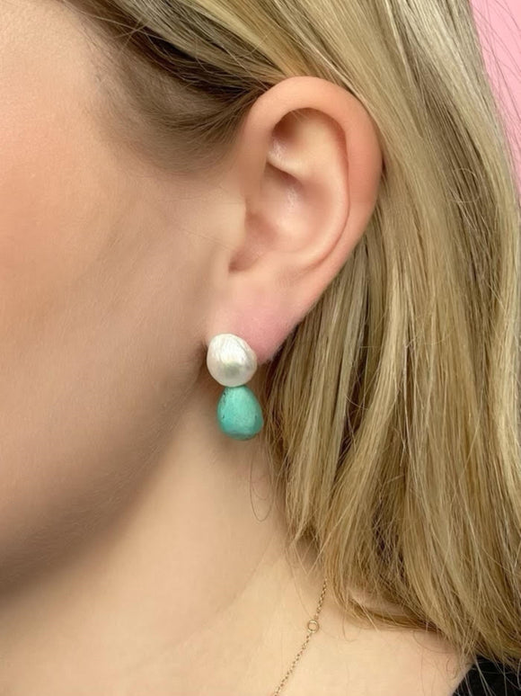 Pearl & Turquoise Earring