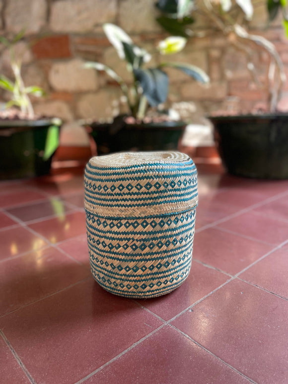Oaxacan Handmade Basket/Natural-Green