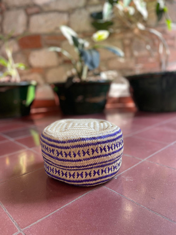 Oaxacan Handwoven Tortilla Basket Purple
