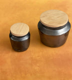 Black Pottery w/Lid Grande