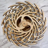 Handmade Wooden Kinetic Sculpture Whirling Windmill